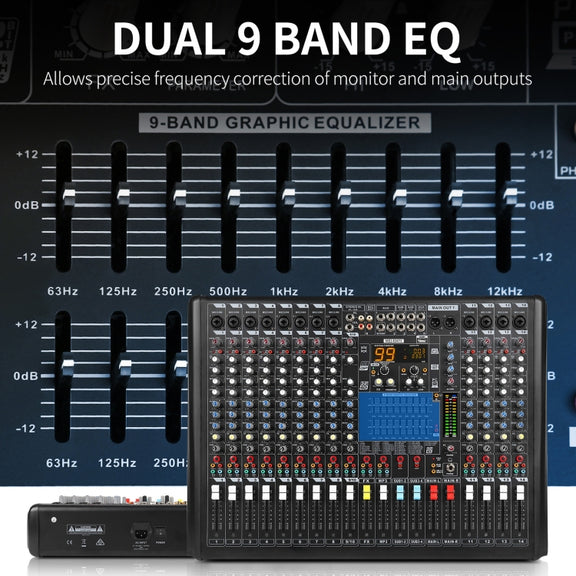 XTUGA B1404FX 14 Channels Bluetooth Audio Mixer Digital DJ Controller Sound Mixing Console (AU Plug)