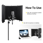 XTUGA P73 Foldable Recording Microphone Isolation Shield
