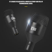 XTUGA DI7 7-Piece Wired Dynamic Drum Mic Kit Kick Bass Tom/Snare Cymbals Microphone Set with XLR Cables