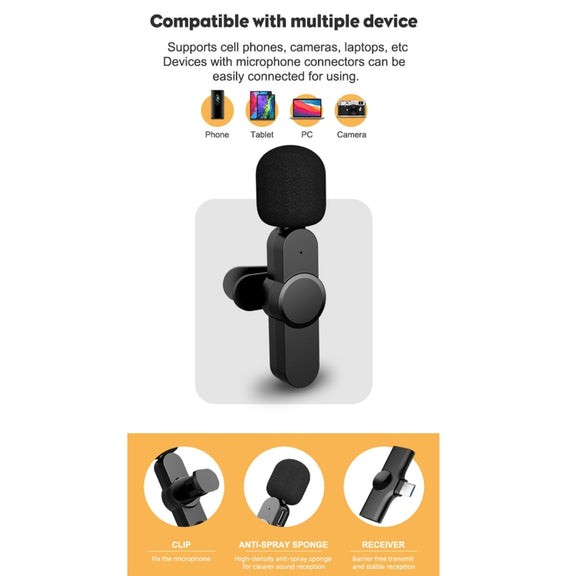 Type-C / USB-C Interface Live Broadcast Wireless Lavalier Microphone