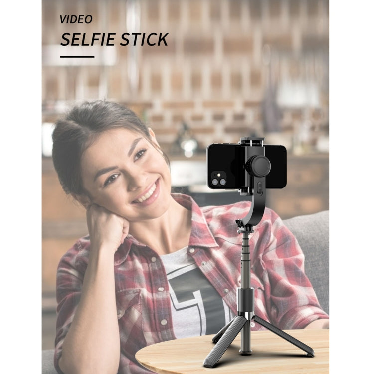 L08 Adjustable Gimbal Stabilize Bluetooth Self-timer Pole Tripod Selfie Stick (Black)
