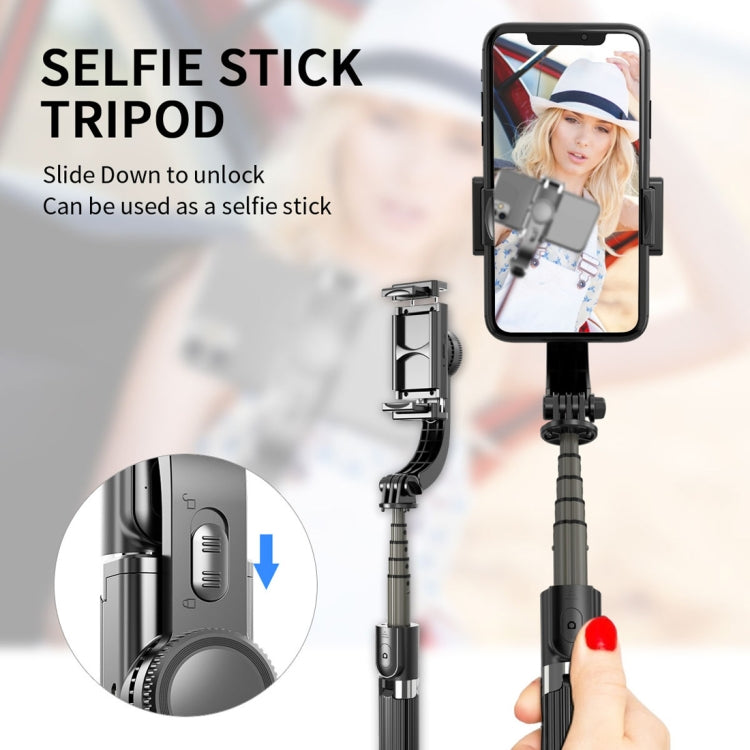 L08 Adjustable Gimbal Stabilize Bluetooth Self-timer Pole Tripod Selfie Stick (Black)