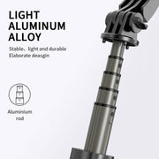 L08 Adjustable Gimbal Stabilize Bluetooth Self-timer Pole Tripod Selfie Stick (Black)