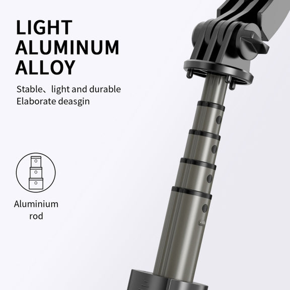 L08 Adjustable Gimbal Stabilize Bluetooth Self-timer Pole Tripod Selfie Stick(White)