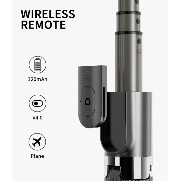 L08 Adjustable Gimbal Stabilize Bluetooth Self-timer Pole Tripod Selfie Stick(White)