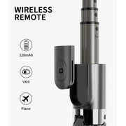 L08 Adjustable Gimbal Stabilize Bluetooth Self-timer Pole Tripod Selfie Stick(White)
