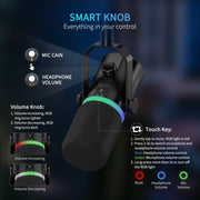 FEELWORLD PM1 XLR/USB Dynamic Microphone for Podcasting Recording Gaming Live Streaming (Black)