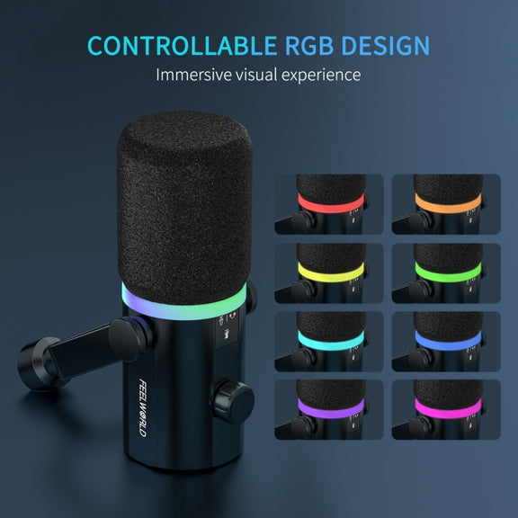 FEELWORLD PM1 XLR/USB Dynamic Microphone for Podcasting Recording Gaming Live Streaming (Black)