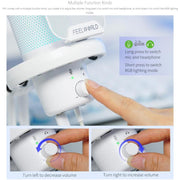 FEELWORLD VM1 USB Condenser Gaming Microphone for Streaming Noise Cancellation Mute RGB Light Desktop Stand (White)