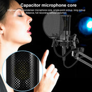Yanmai X2 Active Noise Reduction Cardioid Pointing Capacitive Recording Microphone Set with Blowout Net & Cantilever Bracket & 1.7m 3.5mm Interface Cable