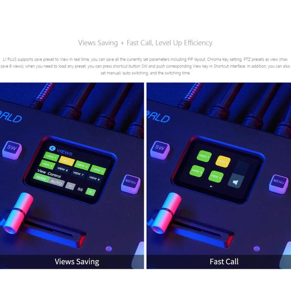FEELWORLD L1 PLUS Multi-camera Video Mixer Switcher Touch Screen PTZ Control USB3.0 Fast Streaming Switcher (EU Plug)
