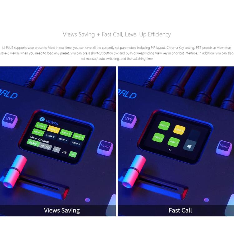FEELWORLD L1 PLUS Multi-camera Video Mixer Switcher Touch Screen PTZ Control USB3.0 Fast Streaming Switcher (UK Plug)