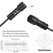 Yanmai R955 Clip-on Lapel Mic Lavalier Omni-directional Double Condenser Microphone, For Live Broadcast, Show, KTV, etc
