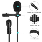 Yanmai R955 Clip-on Lapel Mic Lavalier Omni-directional Double Condenser Microphone, For Live Broadcast, Show, KTV, etc