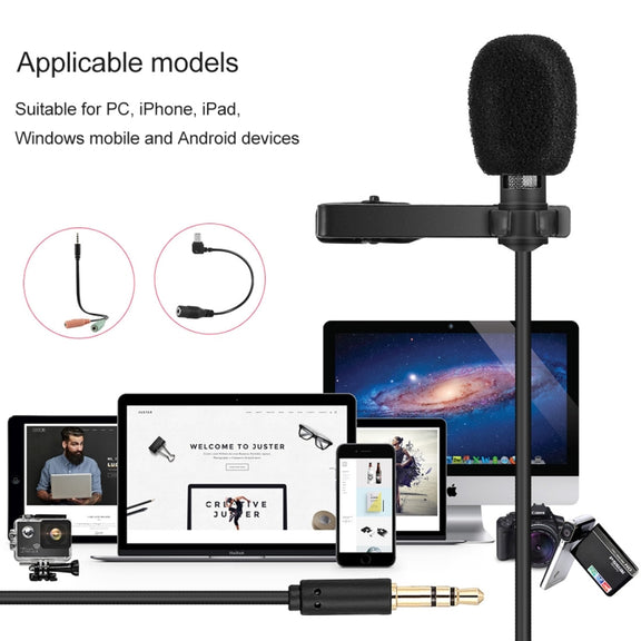 Yanmai R955 Clip-on Lapel Mic Lavalier Omni-directional Double Condenser Microphone, For Live Broadcast, Show, KTV, etc