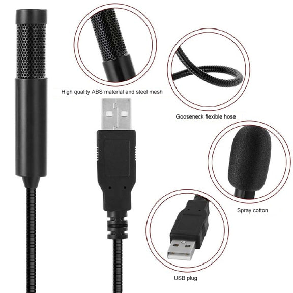 Yanmai SF-558 Mini Professional USB Studio Stereo Condenser Recording Microphone, Cable Length: 15cm (Black)