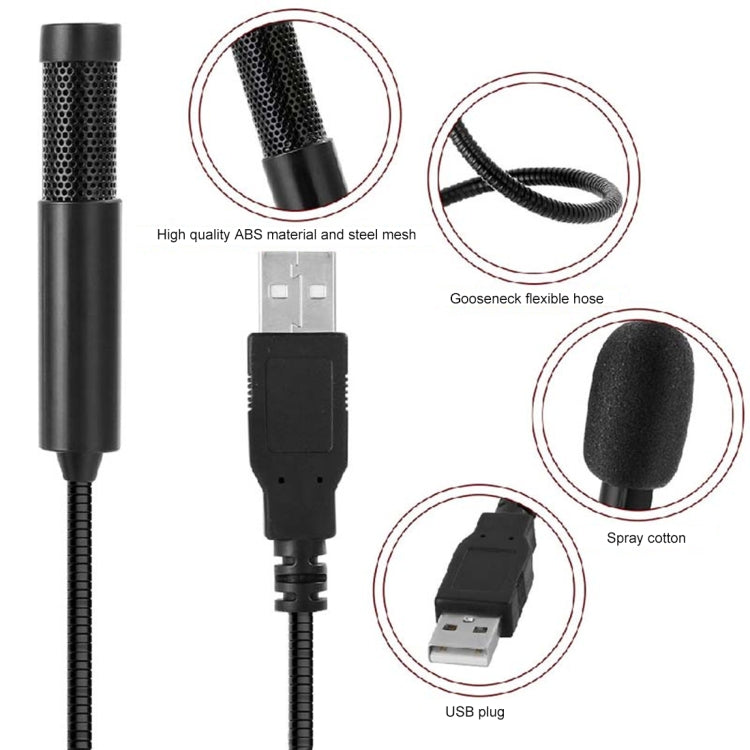 Yanmai SF-558 Mini Professional USB Studio Stereo Condenser Recording Microphone, Cable Length: 15cm (Black)