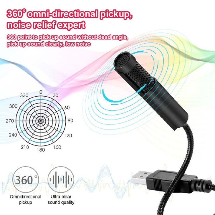 Yanmai SF-558 Mini Professional USB Studio Stereo Condenser Recording Microphone, Cable Length: 15cm (Black)