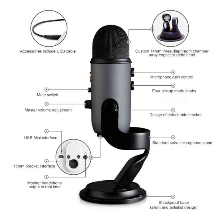 Logitech Blue Yeti USB Condenser Microphone(Blue)