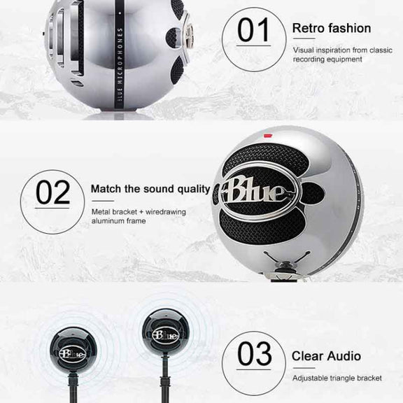 Logitech Blue Snowball USB Condenser Anchor Recording Microphone