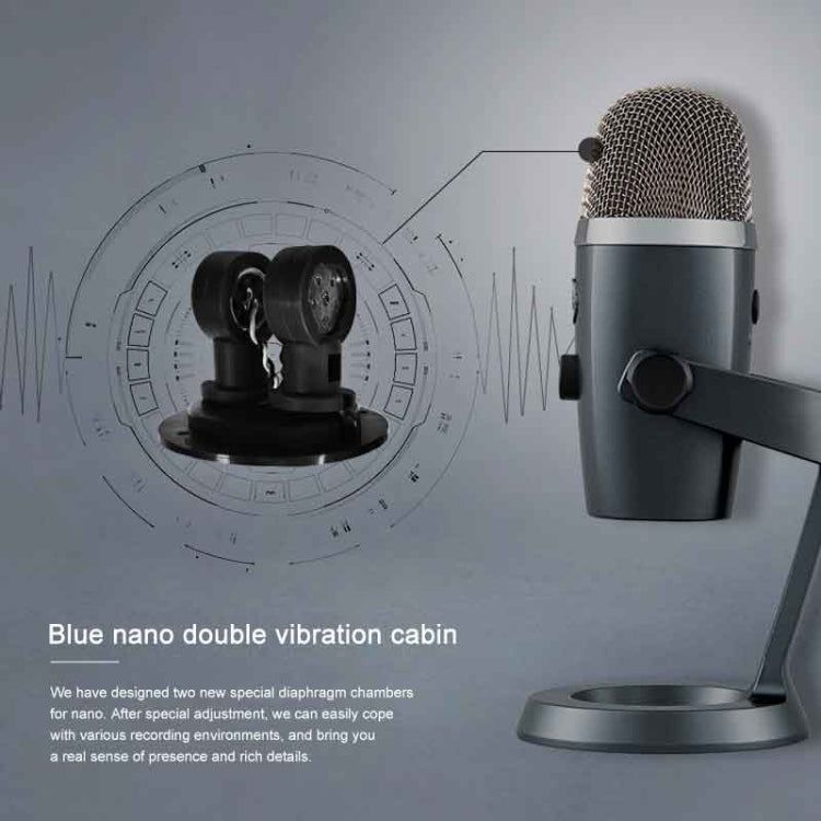 Logitech Blue Yeti Nano Condenser Digital USB Live Broadcast Microphone (Grey)