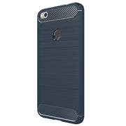 For Huawei  P8 Lite (2017) Brushed Carbon Fiber Texture Shockproof TPU Protective Case(Dark Blue)