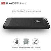 For Huawei  P8 Lite (2017) Brushed Carbon Fiber Texture Shockproof TPU Protective Case(Dark Blue)