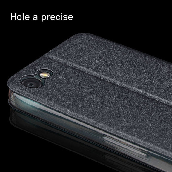 MOFI for Smartisan T2 Crazy Horse Texture Horizontal Flip Leather Case with Holder(Grey)