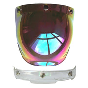 Soman Motorcycle Bubble Visor Open Face Helmet Visor Helmet Windshield Shield with Transparent Frame(Colour)
