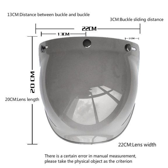 Soman Motorcycle Bubble Visor Open Face Helmet Visor Helmet Windshield Shield with Transparent Frame(Colour)