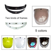 Soman Motorcycle Bubble Visor Open Face Helmet Visor Helmet Windshield Shield with Transparent Frame(Colour)