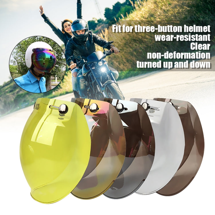 Soman Motorcycle Bubble Visor Open Face Helmet Visor Helmet Windshield Shield with Transparent Frame(Transparent)