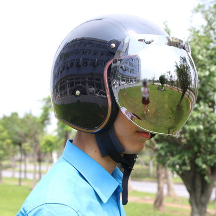 Soman Motorcycle Bubble Visor Open Face Helmet Visor Helmet Windshield Shield with Transparent Frame(Yellow)