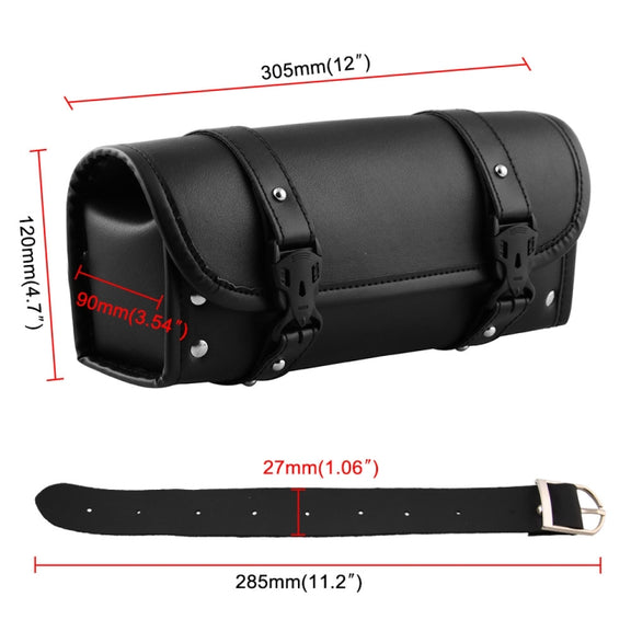 MB-OT012-BK Motorcycle Modification Accessories Universal PU Leather Water-resistant Tool Bag, Size: 30.5 x 12 x 9cm