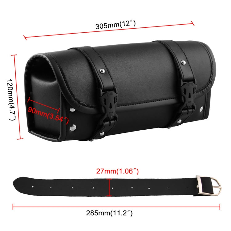 MB-OT012-BK Motorcycle Modification Accessories Universal PU Leather Water-resistant Tool Bag, Size: 30.5 x 12 x 9cm