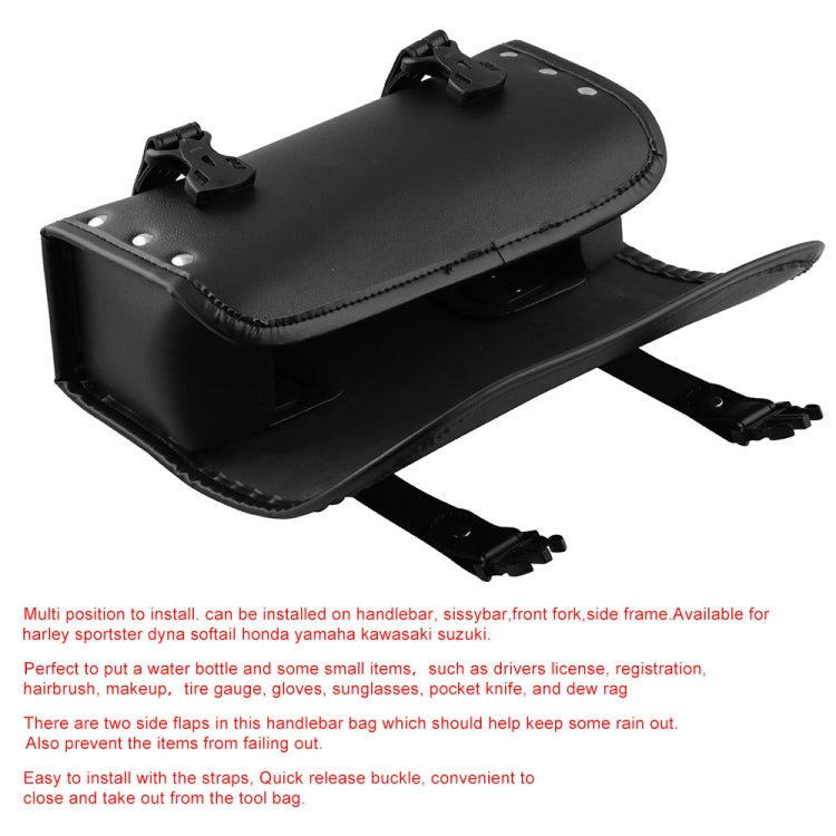MB-OT012-BK Motorcycle Modification Accessories Universal PU Leather Water-resistant Tool Bag, Size: 30.5 x 12 x 9cm