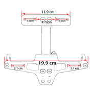 LPF013 Motorcycle Modification Accessories Universal Aircraft Shape Aluminum Alloy License Plate Bracket with LED Lights (Blue)