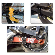 HC154 Motorcycle Modified Accessories Universal Aluminum Alloy Chain Adjuster(Black)
