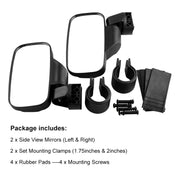 MB-MR016-BK 2 PCS Motorcycle UTV Modified Side View Mirrors for UTV with 1.75 inch and 2 inch Roll Cage(Black)