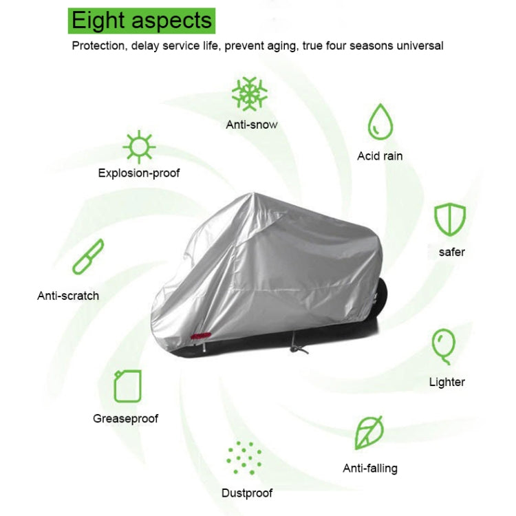 210D Oxford Cloth Motorcycle Electric Car Rainproof Dust-proof Cover, Size: XL (Black Silver)