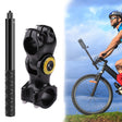 Motorcycle Bicycle Handlebar Fixture Mount Camera Bracket Adapter with Monopod Stand(Black) - Holder by PMC TechLife | Online Shopping South Africa | PMC TechLife | Buy Now Pay Later Mobicred