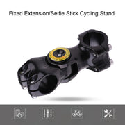 Motorcycle Bicycle Handlebar Fixture Mount Camera Bracket Adapter with Monopod Stand(Black)