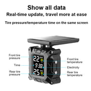 M9 Motorcycle Solar Wireless Tire Pressure Monitor  Tire Pressure