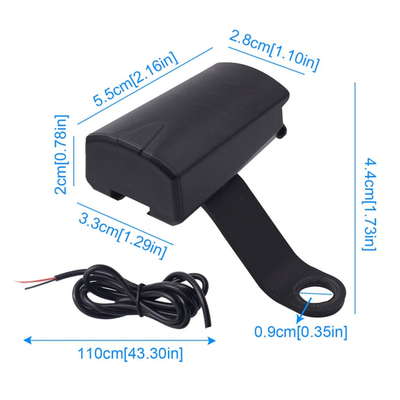 Motorcycle Water-resistant DC 8-32V 5V / 1.2A Rearview Mirror USB Phone Charger Adapter, with Indicator Light