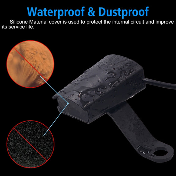Motorcycle Water-resistant DC 8-32V 5V / 1.2A Rearview Mirror USB Phone Charger Adapter, with Indicator Light