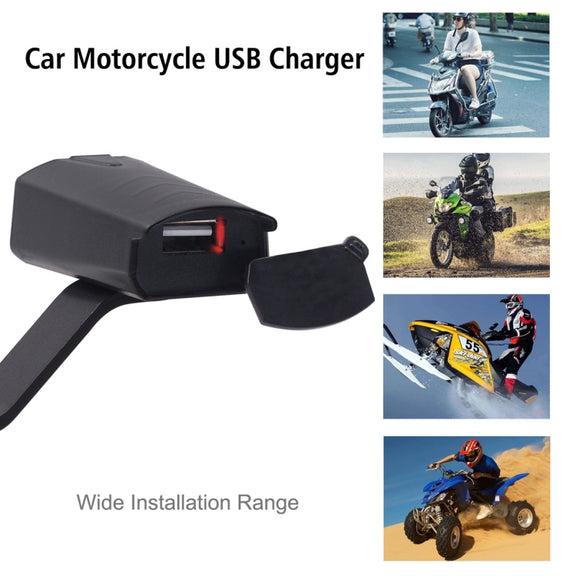 Motorcycle Water-resistant DC 8-32V 5V / 1.2A Rearview Mirror USB Phone Charger Adapter, with Indicator Light