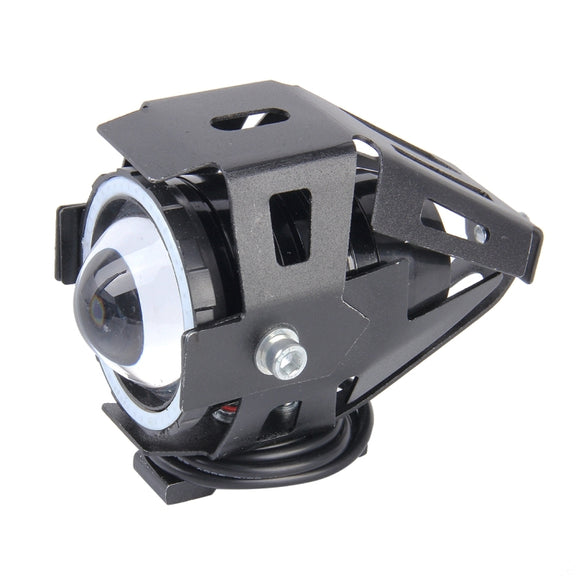 U7 10W 1000LM LED Life Water-resistant Headlamp Light with Angel Eyes Light for Motorcycle / SUV, DC 12V(Blue Light)