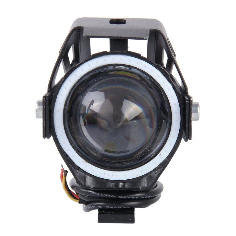 U7 10W 1000LM LED Life Water-resistant Headlamp Light with Angel Eyes Light for Motorcycle / SUV, DC 12V(Blue Light)