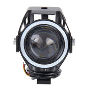 U7 10W 1000LM LED Life Water-resistant Headlamp Light with Angel Eyes Light for Motorcycle / SUV, DC 12V(Blue Light)