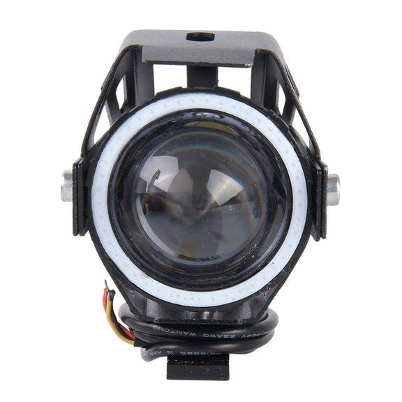 U7 10W 1000LM LED Life Water-resistant Headlamp Light with Angel Eyes Light for Motorcycle / SUV, DC 12V(Blue Light)